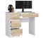 Bureau D'ordinateur Gauche A7 Blanc 90 Cm 4 Tiroirs Façade Chêne Sonoma 90x50x77 Cm