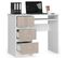 Bureau D'ordinateur Gauche A6 Blanc 90 Cm 3 Tiroirs Façade Cappuccino Brillant 1 Étagère