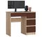 Bureau D'ordinateur Droit A7 Chêne Sonoma 90 Cm 4 Tiroirs Façade Wengé 90x50x77 Cm