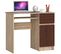 Bureau D'ordinateur Droit Piksel Sonoma 90 Cm 1 Porte 1 Tiroir Façade Wengé 3 Étagères 90x50x77