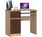 Bureau D'ordinateur Gauche Piksel Sonoma 90 Cm 1 Porte 1 Tiroir Façade Wengé 3 Étagères