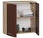 Armoire Salle De Bains Fin Accr. Au Mur Chêne Sonoma 60 Cm 2 Portes Façade Wengé 2 Étagères