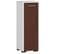 Armoire Salle De Bains Fin Blanche 30 Cm 1 Porte Façade Wengé 2 Étagères 30x30x85 Cm