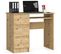 Bureau D'ordinateur Gauche A6 Chêne Artisan 90 Cm 3 Tiroirs Façade Chêne Artisan 1 Étagère