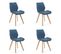 Lot De 4 Chaises De Salle à Manger En Tissu Sj.0159 Bleu Marine