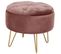 Pouf De Rangement Avec Couvercle Matelassé Caro Velour Colour Rose Hauteur 33 Cm