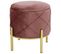 Pouf De Rangement Avec Couvercle Matelassé Savana Velour Colour Rose Hauteur 40 Cm