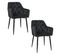 Lot De 2 Chaises Matelassées De Salle à Manger En Velours Sj.030 Noir