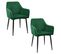 Lot De 2 Chaises Matelassées De Salle à Manger En Velours Sj.040 Vert Bouteille