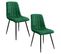 Lot De 2 Chaises Matelassées De Salle à Manger En Velours Sj.9 Vert Bouteille