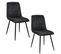 Lot De 2 Chaises Matelassées De Salle à Manger En Velours Sj.9 Noir