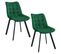 Lot De 2 Chaises Matelassées De Salle à Manger En Velours Sj.28 Vert Bouteille