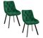 Lot De 2 Chaises Matelassées De Salle à Manger En Velours Sj.33 Vert Bouteille