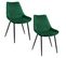 Lot De 2 Chaises Matelassées De Salle à Manger En Velours Sj.0488 Vert Bouteille