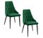 Lot De 2 Chaises Matelassées De Salle à Manger En Velours Sj.054 Vert Bouteille