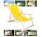 Chaise Longue Avec Accoudoirs Pliante Jaune - Bois Imprégné