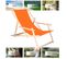 Chaise Longue Avec Accoudoirs Pliante Orange - Bois Imprégné