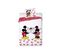 Parure De Couette Microfibre Minnie 140x200 Cm + Taie D'oreiller 63x63 Cm - Blanc et Rouge