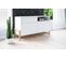 Buffet Commode Basse Oslo - 65/120 Cm - Blanc Mat - Style Moderne