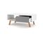 Table Basse Tokio - 110 Cm - Blanc Mat / Gris Mat - Style Design