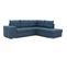 Canapé D'angle Convertible Réversible 4/5 Places Mitchell - Tissu Bleu - L 245 X P 205 X H 93 Cm