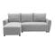 Canapé D'angle Convertible 3-4 Places Stewart - Tissu Gris Souris - L224 X H85 X P155 Cm