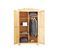 Armoire Rustique Avec 2 Portes Vernis Naturel, Dim : 56 X 104 X 180 Cm