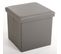 Pouf Carré Lilo En Polyuréthane Coloris Gris, Dim : H37.5 X P38 X L38 Cm