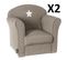 Lot De 2 Fauteuils Classique Pour Enfant Taupe, L 50 X P 39 X H 44 Cm