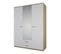 Armoire 3 Portes Coloris Chene - Dim : 161,1 X 210,9 X 55 Cm