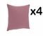 Lot De 4 Coussins Déhoussables Coloris Rose, P40 x L40 cm