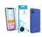 Verre Trempé 3d Pour iPhone Xr 6.1" + Coque De Protection Bleu Marine Souple Silicone -