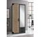 Armoire Placard Meuble De Rangement Coloris graphite/imitation Chêne - l. 90 X H. 199 X P. 58 Cm 