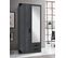 Armoire Placard Meuble De Rangement Coloris graphite - longueur 90 X Hauteur 199 X Profondeur 58 Cm 