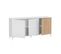 Buffet, meuble de rangement coloris blanc artic, naturel  - L. 154 x H. 74 x P. 40 cm