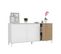 Buffet, meuble de rangement coloris blanc artic, naturel  - L. 154 x H. 74 x P. 40 cm