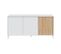 Buffet, meuble de rangement coloris blanc artic, naturel  - L. 154 x H. 74 x P. 40 cm