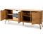 Buffet En Pin Massif Blanc Et Gris, Meuble De Rangement Coloris Naturel - L. 171 X P. 40 X H. 80 Cm