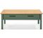 Table Basse En Pin Massif Ciré Avec Rangements Coloris Naturel/vert Foncé