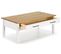 Table Basse En Pin Massif Ciré Avec Rangements Coloris Naturel/blanc - L. 100 X P. 55 X H. 40 Cm