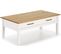 Table Basse En Pin Massif Ciré Avec Rangements Coloris Naturel/blanc - L. 100 X P. 55 X H. 40 Cm