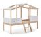 Lit Enfant Cabane En Mdf Et Pin Coloris Blanc, Naturel - L. 206 X P. 131 X H. 165 Cm