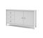 Buffet En Pin Massif Blanc, Meuble De Rangement Avec 2 Porte Et 3 Tiroir - L. 130 X P. 40 X H. 80 Cm