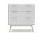 Commode, Meuble De Rangement En Pin Et Mdf Avec 3 Tiroirs Coloris Blanc - L. 80 X P. 40 X H. 83 Cm