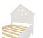 Lit Enfant Maison En Bois Massif 90x200 Cm, Blanc