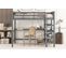 Lit Mezzanine Enfant 140 X 200 Avec Rangements Et Bureau Sous Lit, Gris