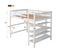 Lit Mezzanine Enfant 140 X 200 Avec Rangements Et Bureau Sous Lit, Blanc