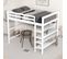 Lit Mezzanine Enfant 140 X 200 Avec Rangements Et Bureau Sous Lit, Blanc