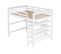 Lit Mezzanine Enfant 140 X 200 Avec Rangements Et Bureau Sous Lit, Blanc