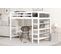 Lit Mezzanine Enfant 140 X 200 Avec Rangements Et Bureau Sous Lit, Blanc